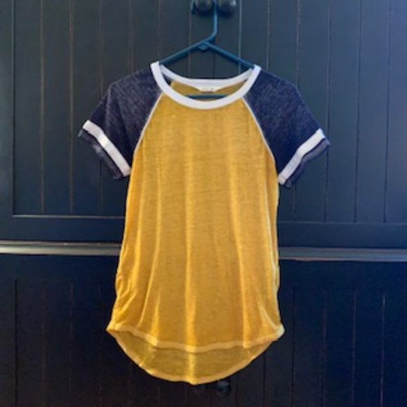 Blue and Gold Urbanology Burnout Baseball T-Shirt - Picture 10 of 10